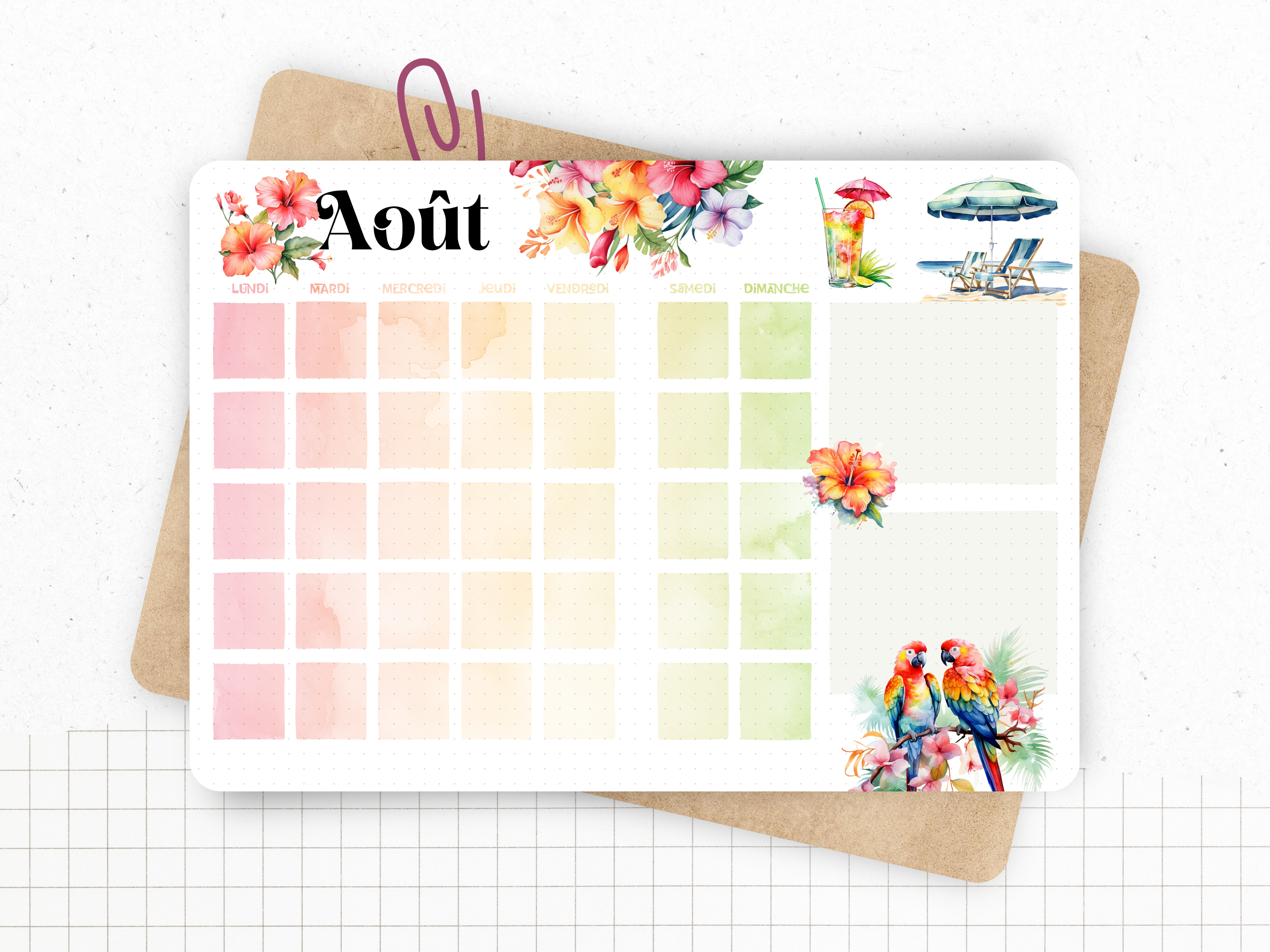 Calendrier "Sous le Soleil des Tropiques"