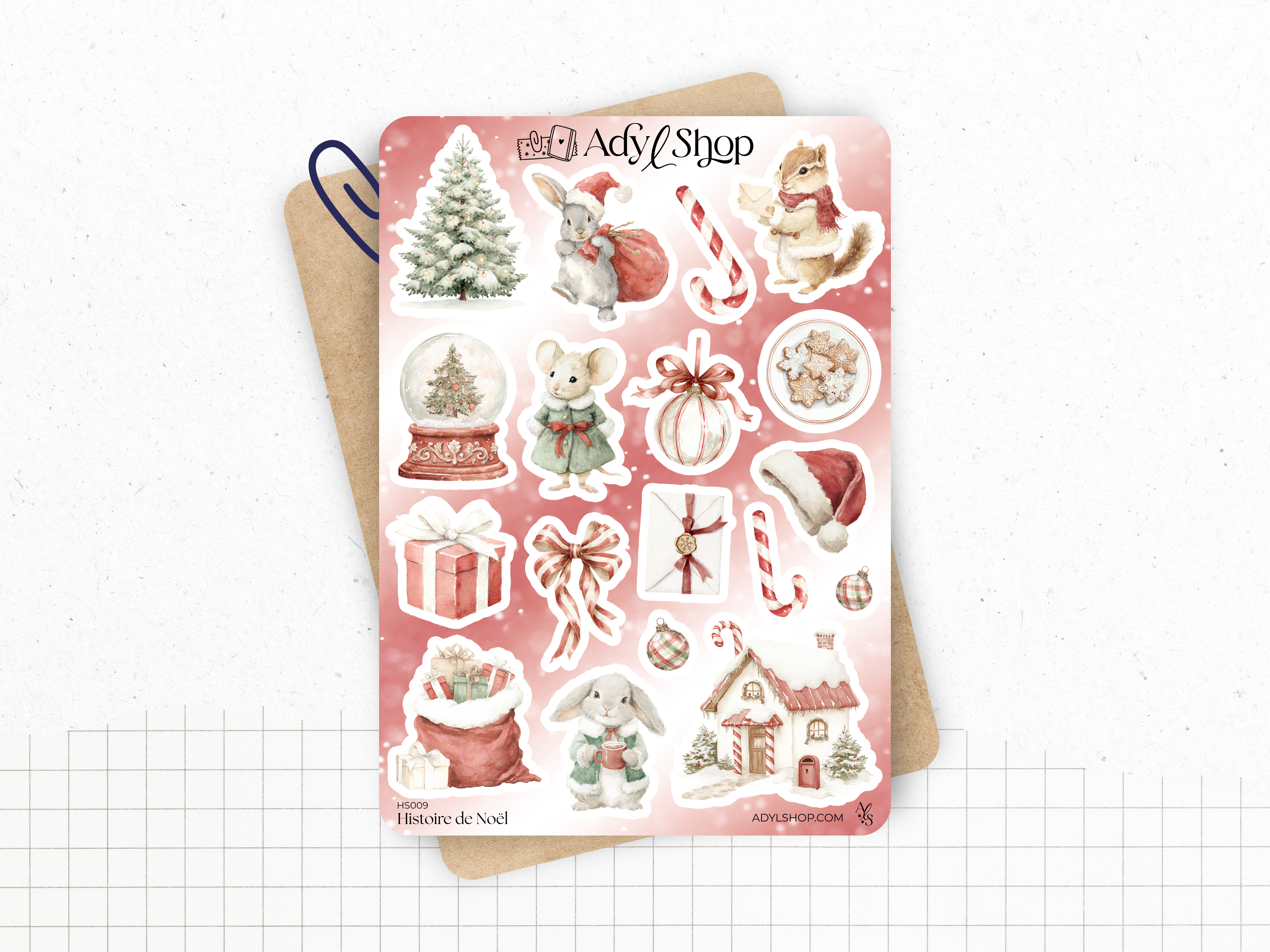 Planche de stickers "Histoires de Noël" - Illustrations sur le thème de Noël, des contes et des histoires magiques - Bullet Journal & Planner - Journaling