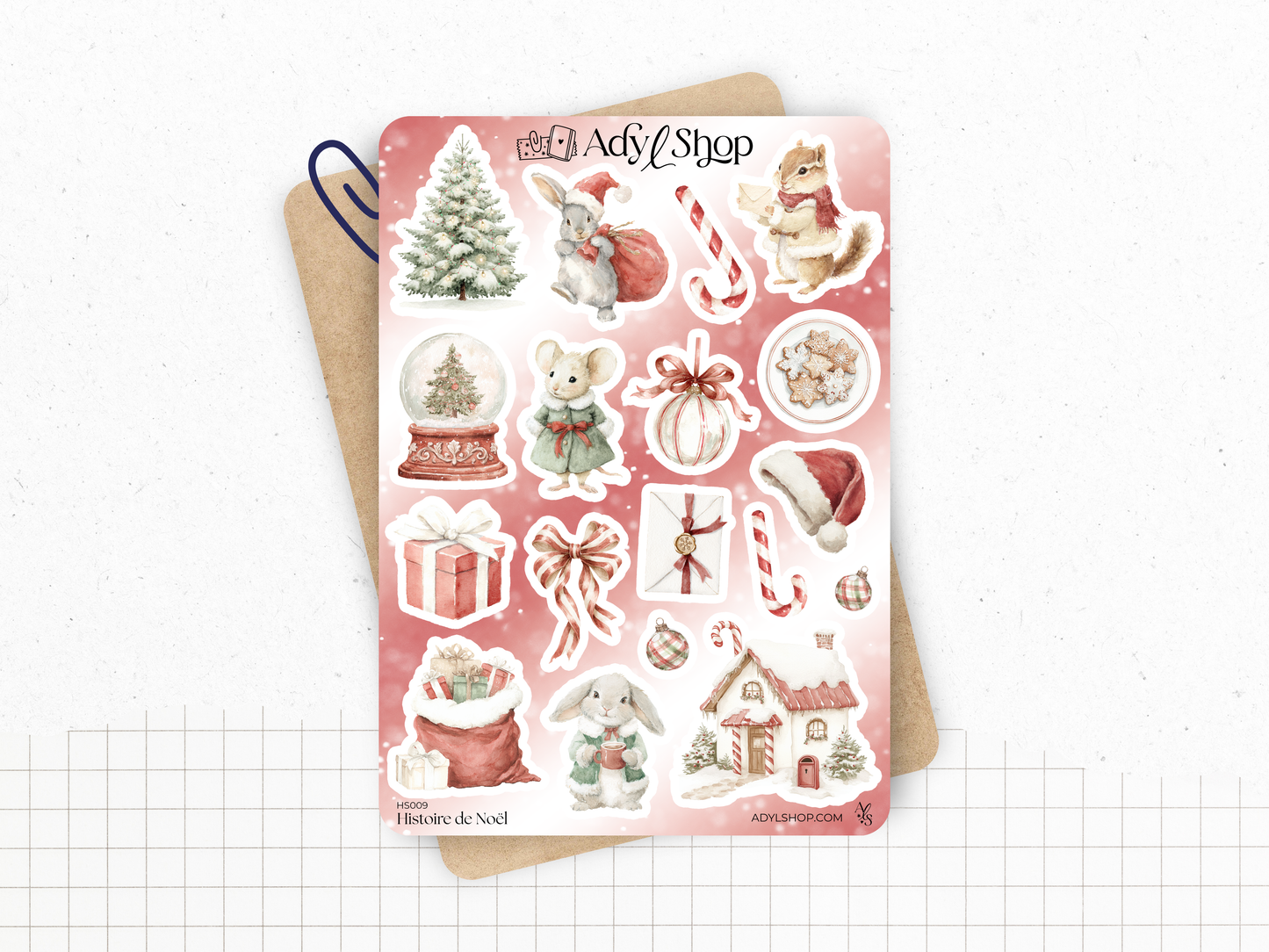 Planche de stickers "Histoires de Noël" - Illustrations sur le thème de Noël, des contes et des histoires magiques - Bullet Journal & Planner - Journaling