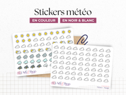 Weather stickers - icons - colors or black and white - different options - Bullet Journal & Planner - Doodles - Journaling