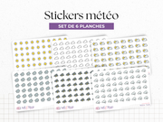 Weather stickers - icons - colors or black and white - different options - Bullet Journal & Planner - Doodles - Journaling