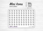 Planche de stickers mini icônes "jour de marché" - panier de fruits, légumes, courses - Mini icon - Planner stickers - Bullet Journal