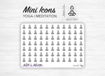 Planche de stickers mini icônes "yoga / méditation" - pause de yoga, méditation, sport - Mini icon - Planner stickers - Bullet Journal