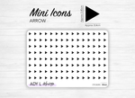Planche de stickers mini icônes "flèche" - puce, liste, planification, triangle noir - Mini icon - Planner stickers - Bullet Journal