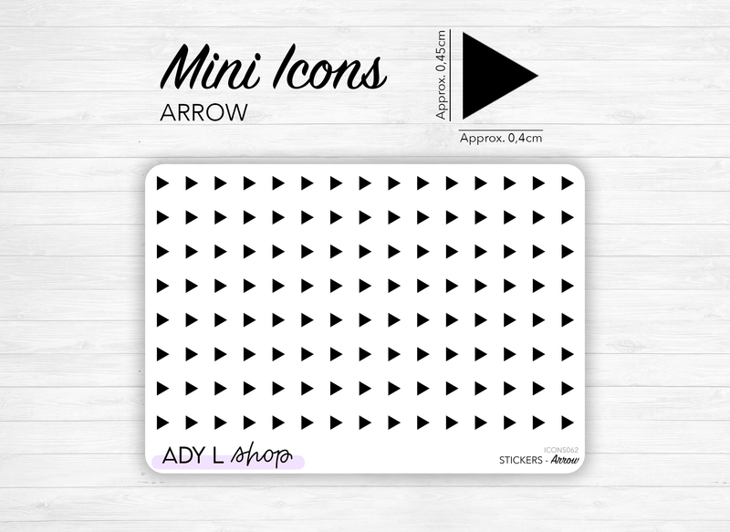 Mini icon stickers - Arrow - Lists - Planner stickers - Minimal, functional stickers - Bullet Journal - Sticker sheet - 120 stickers