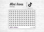 Mini icon stickers - TikTok - Video, social media, phone - Planner stickers - Minimal, functional stickers - Bullet Journal - Sticker sheet
