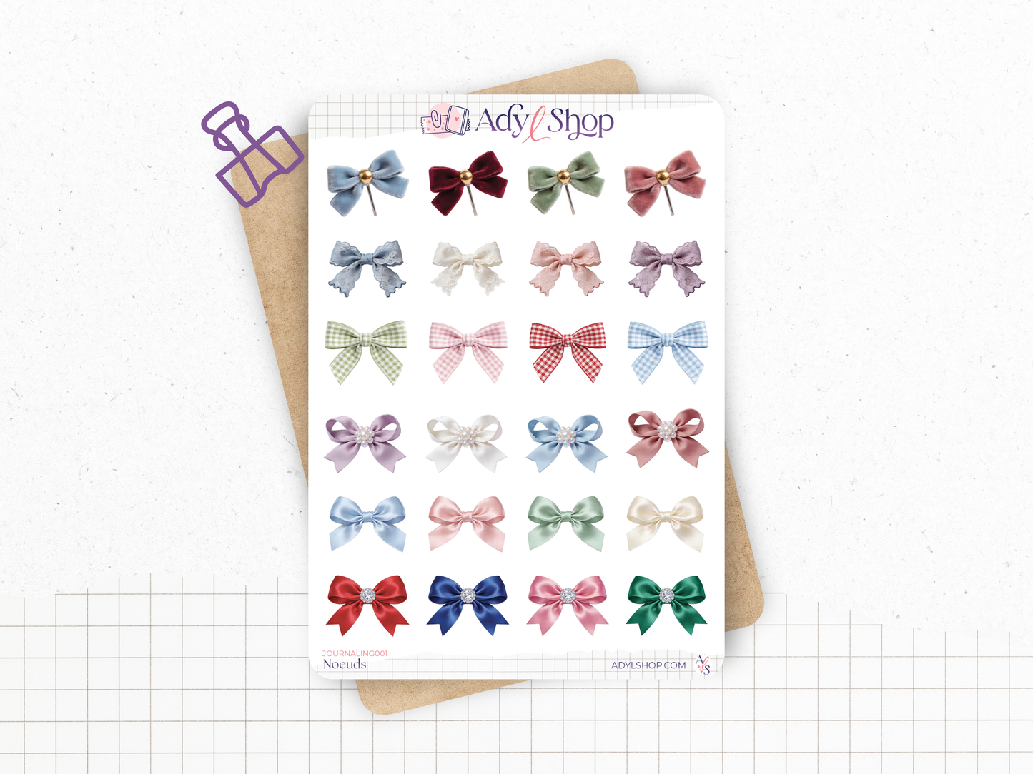Planche de stickers "Noeuds" - Autocollants pour le journaling