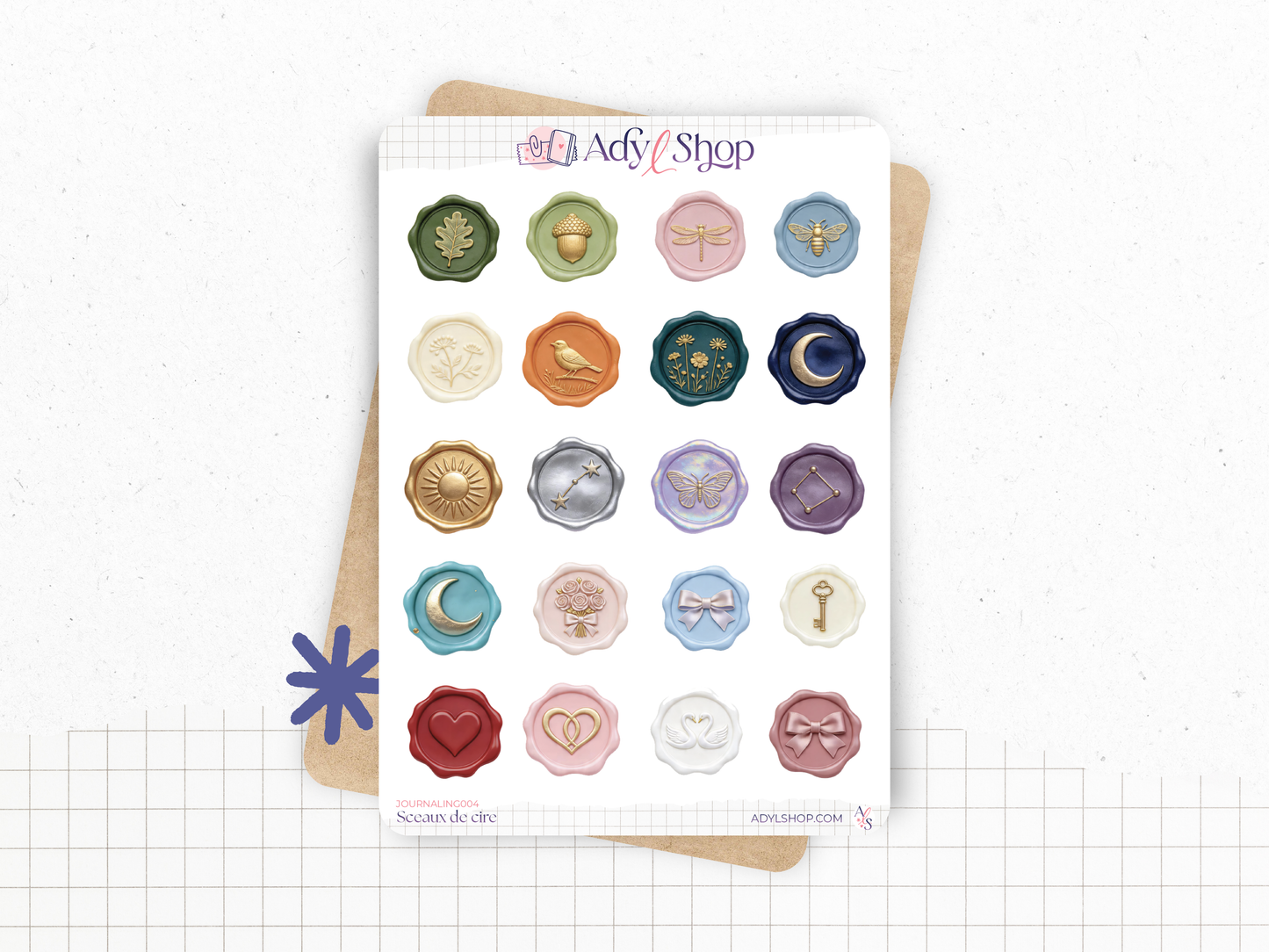 Sticker sheet - "Wax seals" - Journaling stickers