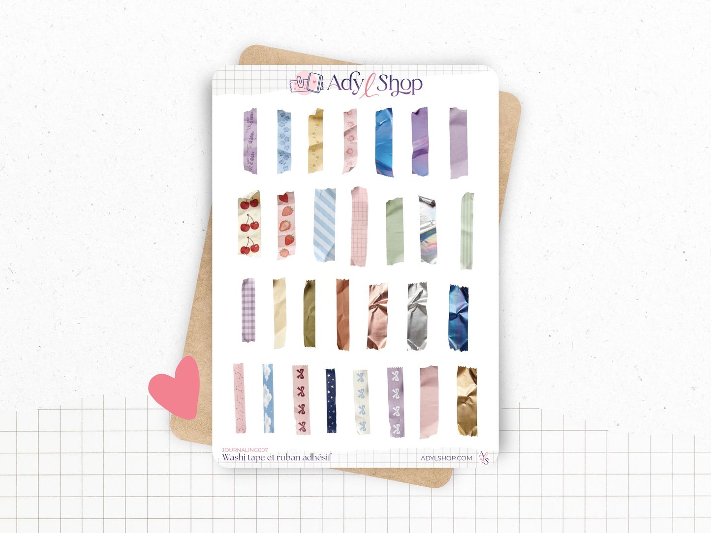 Sticker sheet - "Washi tape" - Journaling stickers