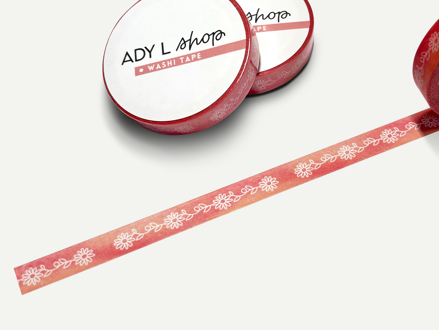 Washi tape "Nuances de Printemps" - Rouleau de papier adhésif décoratif aux motifs printaniers et colorés (8mm x 10m)
