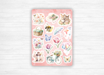 Sticker pack - "Pastel Spring" - Watercolor illustrations : spring, flowers, butterfly, pastel - 10 die-cut stickers - Bullet Journal / Planner sticker sheet