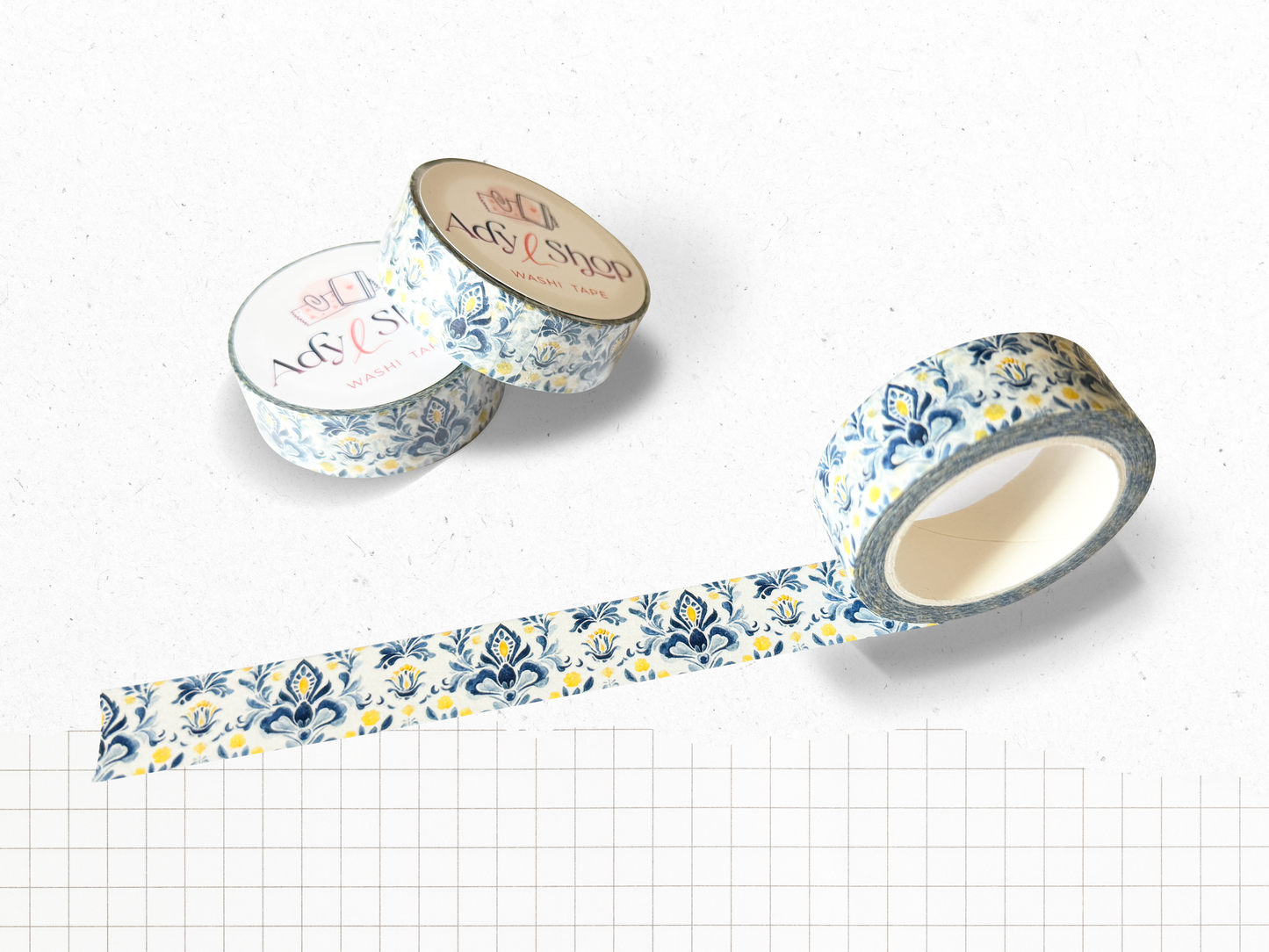 Washi tape "Burgundy Fall" - Roll of decorative adhesive paper (15mm x 10m)
