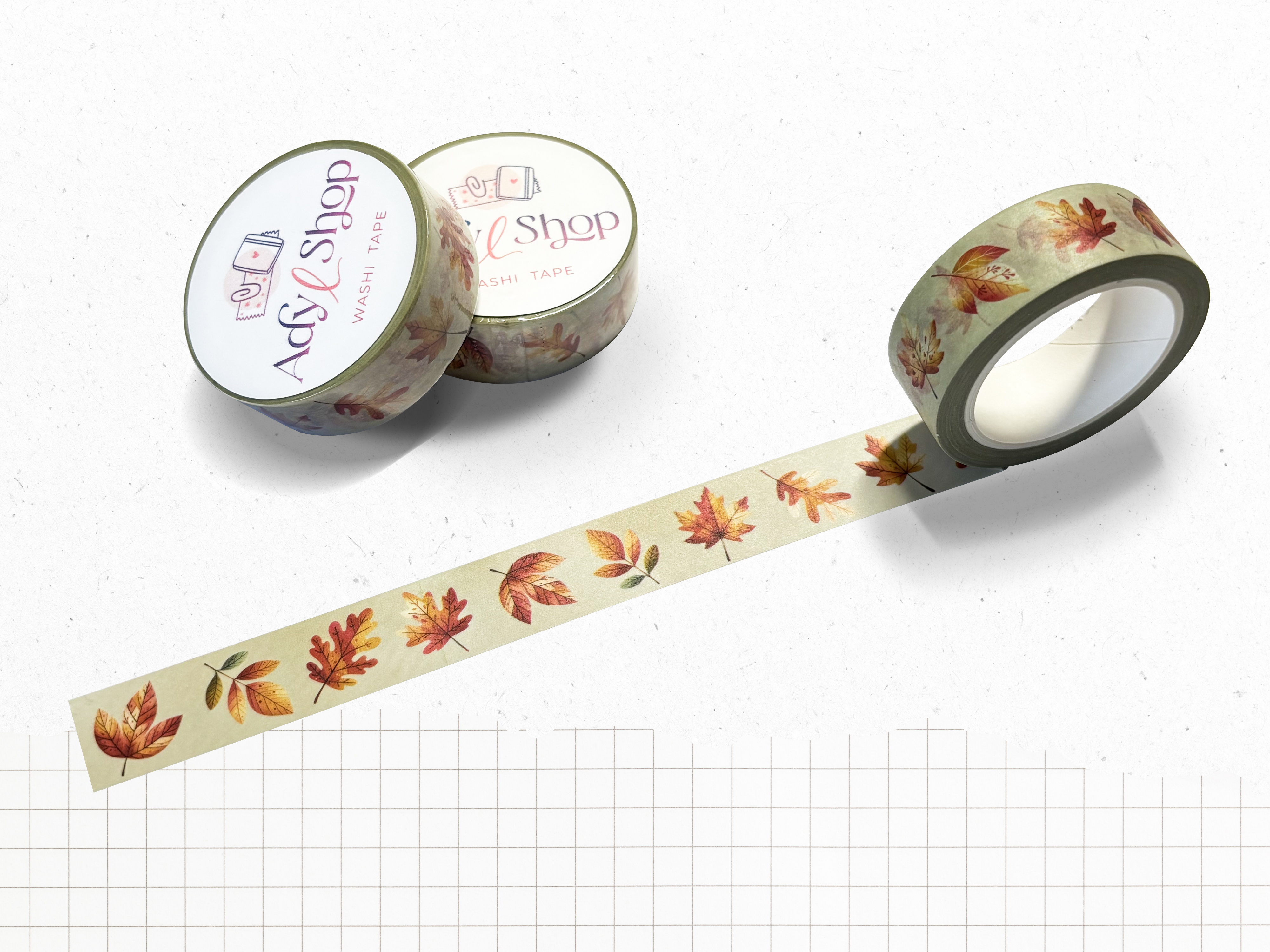 Washi tape "Un Automne à la Campagne" - Rouleau de papier adhésif décoratif (15mm x 10m)