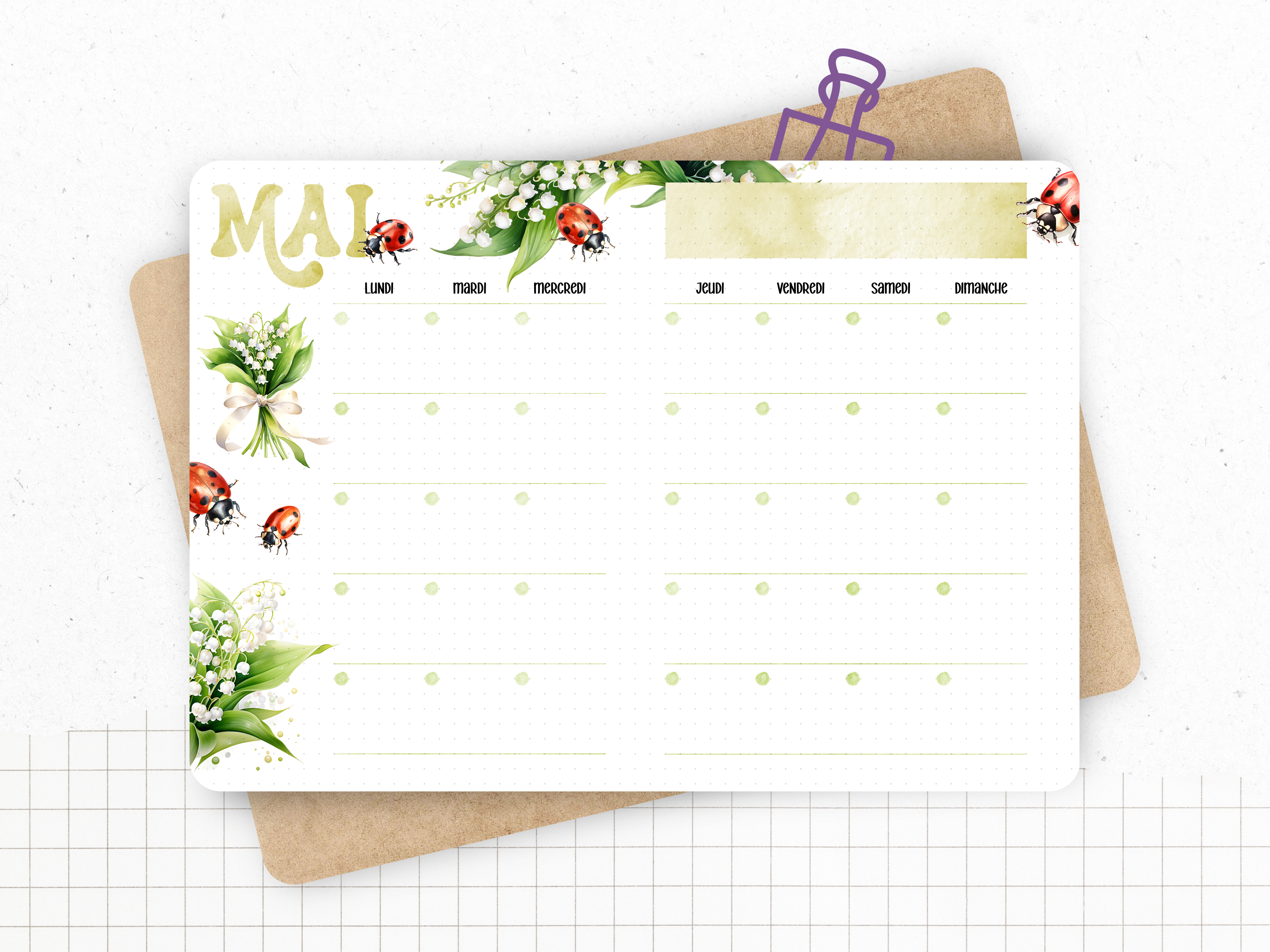 Calendrier "Muguet & Coccinelles"