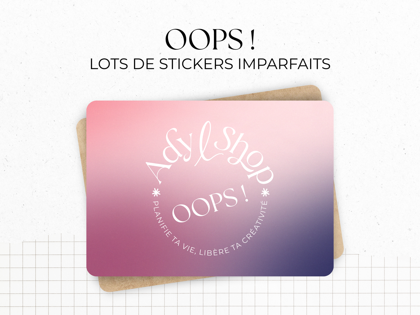 Lot "OOPS" - Lot de 5 planches de stickers (minimum) présentant quelques défauts mais utilisables - Bullet Journal & Planner - Journaling