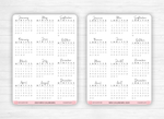 Stickers mini calendriers année 2024, différentes polices, avec ou sans en-têtes - 12 stickers par planche - Bullet Journal & Planner
