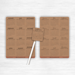 Stickers mini calendriers année 2024, différentes polices, avec ou sans en-têtes - 12 stickers par planche - Bullet Journal & Planner