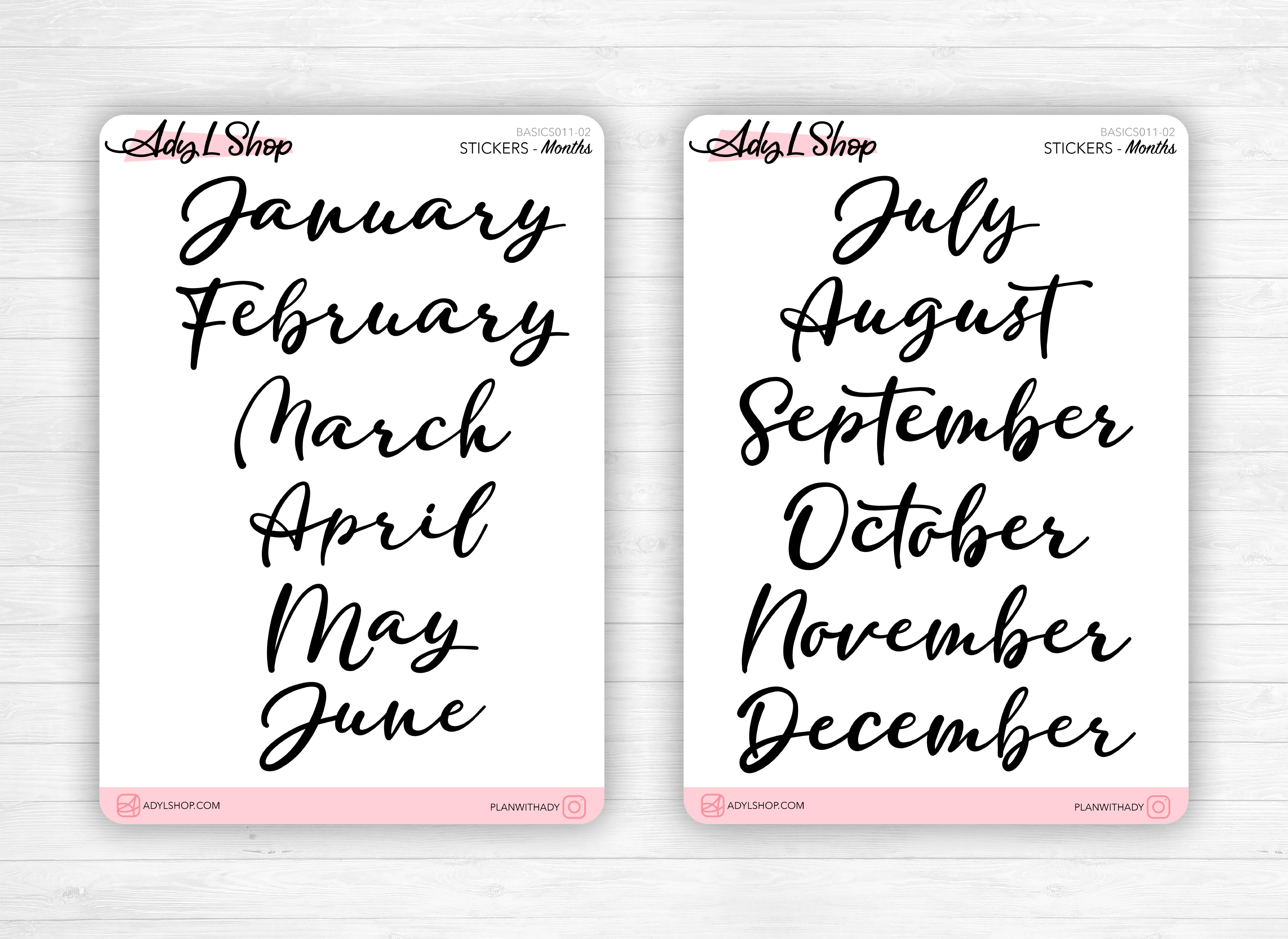Planche Stickers Jours de la semaine écriture manuscrite - 6 semaine –  AdyLShop