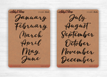 "Months of the year" sticker sheets - 6 or 12 months - Several fonts available - Bullet Journal & Planner