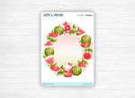 Sticker "Pastèques" - Fruits d'été, cocktails, boissons fraiches, fruits - Page de couverture - Aquarelle - Bullet Journal & Planner