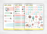 Monthly set stickers - "Gentle Winter" - Winter, cold, doodles, headers, days of the week - Bullet Journal, planner - 3 sticker sheets