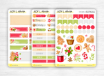 Monthly set stickers - "Sweet Christmas" - Gingerbread cookies, winter, sweets - Bullet Journal, planner - 3 sheets (headers, days, doodles)