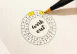 Stickers mini trackers mensuels circulaires - Suivi d'habitudes ronds - Habit tracker - Bullet Journal & Planner -Journaling