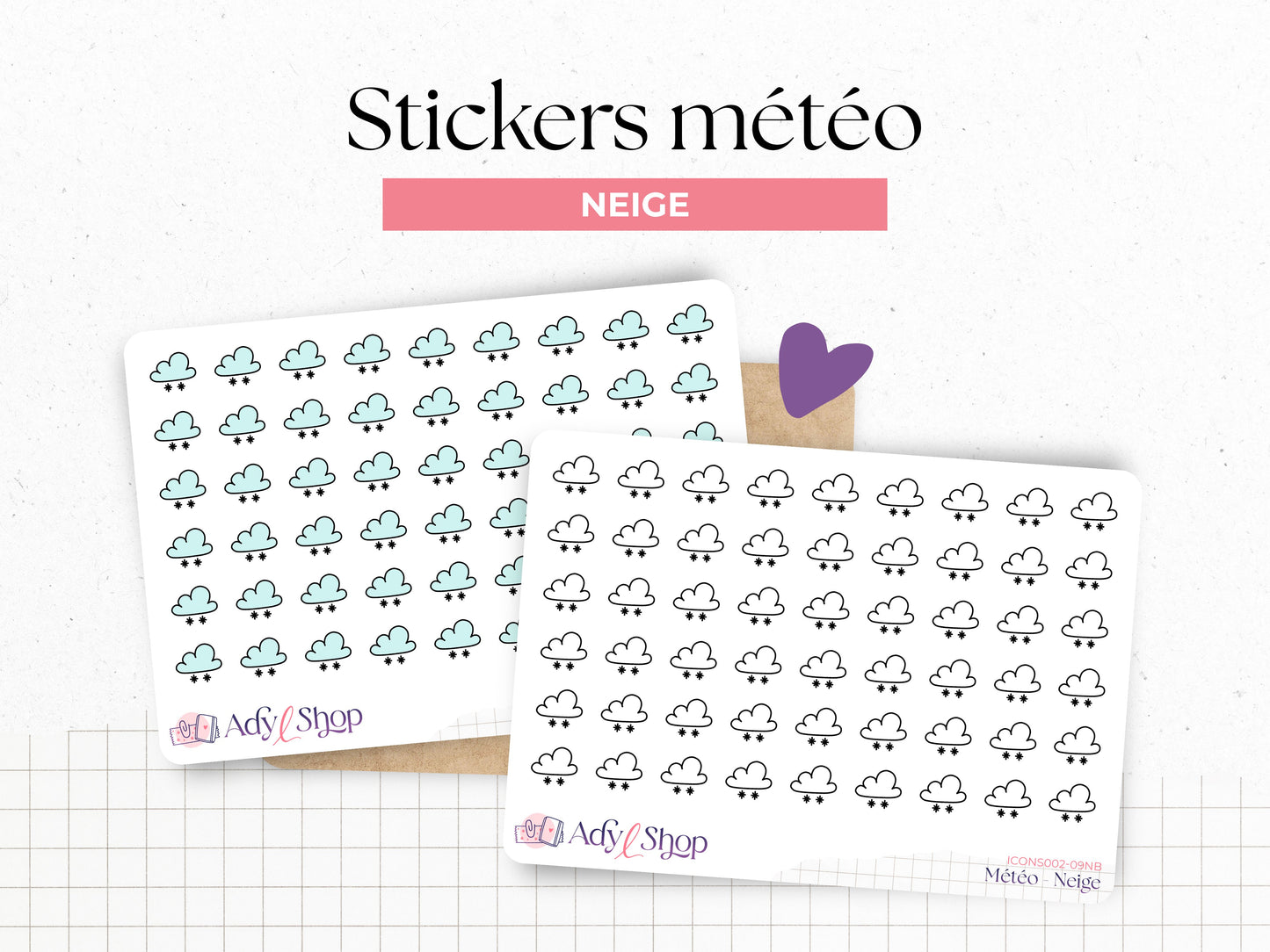 Weather stickers - icons - colors or black and white - different options - Bullet Journal & Planner - Doodles - Journaling