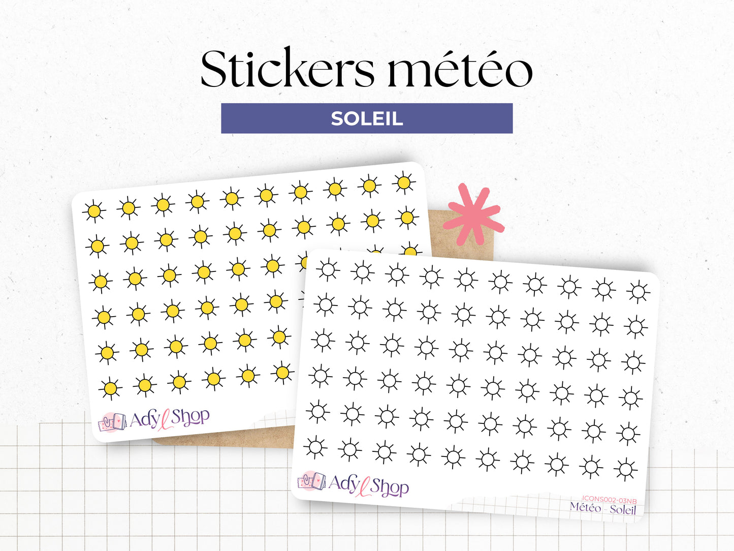 Weather stickers - icons - colors or black and white - different options - Bullet Journal & Planner - Doodles - Journaling