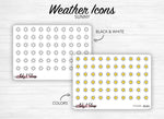 Planche de stickers "icônes météo" - Différentes options : toutes les icônes ou icônes individuelles - Doodles - Bullet Journal & Planner