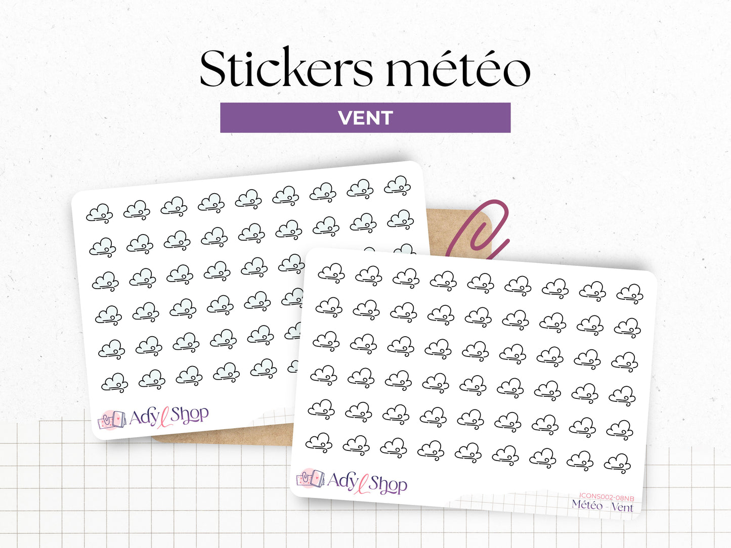 Weather stickers - icons - colors or black and white - different options - Bullet Journal & Planner - Doodles - Journaling