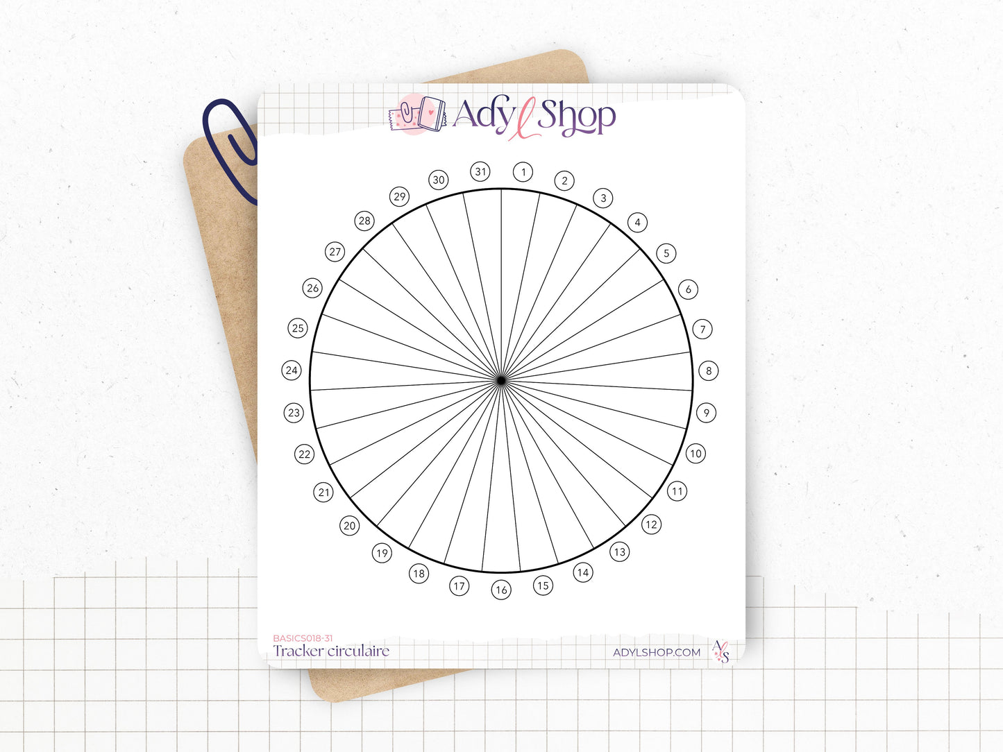 Sticker tracker circulaire - Tracker mensuel - rond - mood tracker, sleep tracker - pour carnet A5 - Bullet Journal & Planner