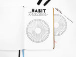 Circular Habit Tracker sticker - Monthly tracker - For A5 notebook - Journaling