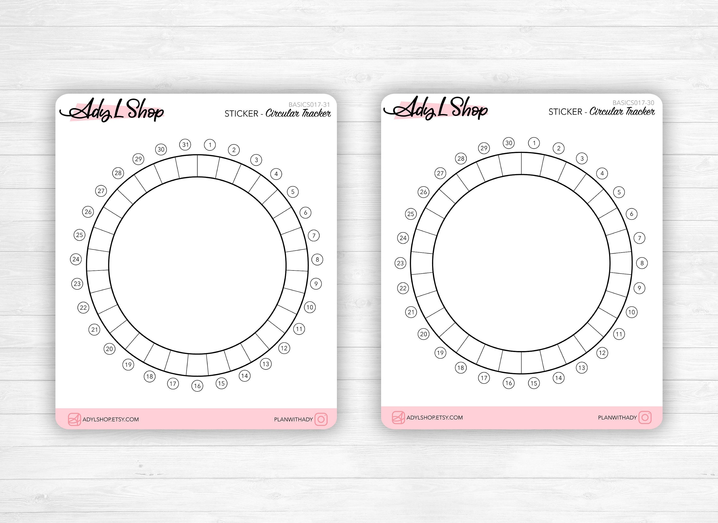  A5 Circle Mood Tracker Stickers in Pink - 120 Pieces 5.3 x  8.3 - Craft Journal Snail Mail Planner Journal Diary Paper Sticker Sheet :  Office Products