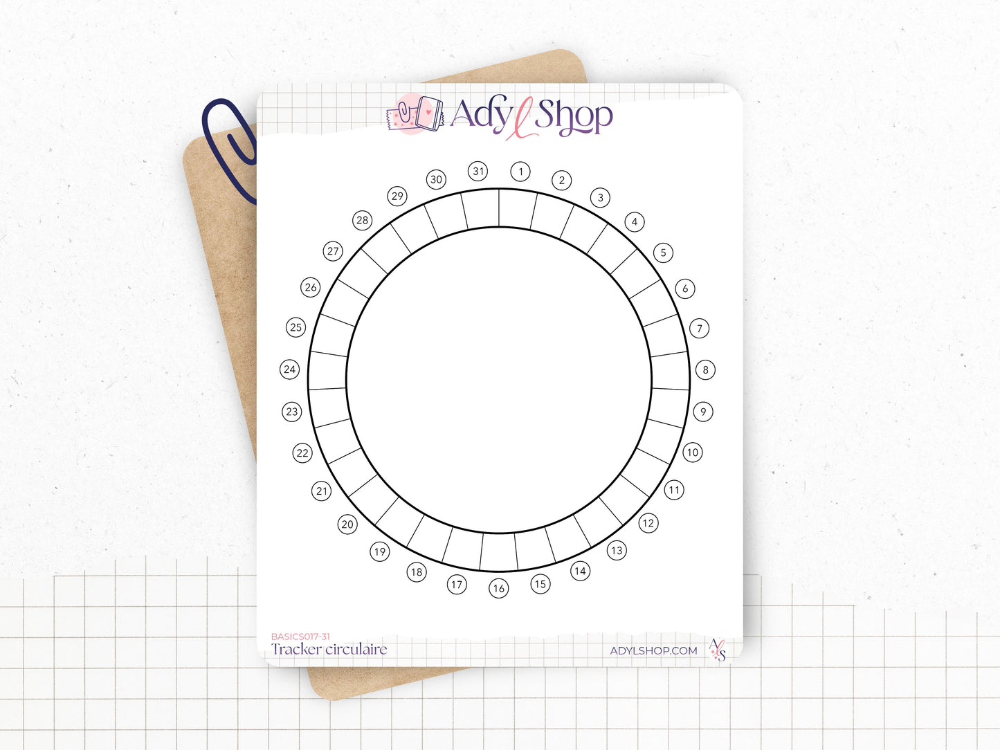 Sticker tracker circulaire - Tracker mensuel - rond - mood tracker, sleep tracker - pour carnet A5 - Bullet Journal & Planner