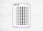 Moon phases icon stickers - 96 mini icons - different styles - full year cycle - Bullet Journal & Planner - Doodles - Journaling
