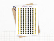 Planche stickers "Phases de la Lune" - 3 styles différents - 96 mini icônes - Cycle lunaire annuel - Bullet Journal & Planner - Journaling