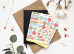 Planche Stickers Palette de Couleurs "Winter Foliage" différentes formes géométriques - Bullet Journal & Planner - Journaling