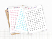 Stickers chiffres 1 à 31 - Mini stickers ronds 1cm - 3 séries de 31 stickers (3 mois) - Papier matte blanc - Bullet Journal & Planner