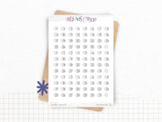 Stickers chiffres 1 à 31 - Mini stickers ronds 1cm - 3 séries de 31 stickers (3 mois) - Papier matte blanc - Bullet Journal & Planner