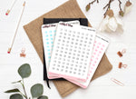 Stickers chiffres 1 à 31 - Mini stickers ronds 1cm - 3 séries de 31 stickers (3 mois) - Papier matte blanc - Bullet Journal & Planner
