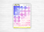 Planche Stickers Palette de Couleurs "Planètes & Galaxies" différentes formes géométriques - Espace - Bullet Journal / Planner - Journaling