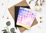 Planche Stickers Palette de Couleurs "Planètes & Galaxies" différentes formes géométriques - Espace - Bullet Journal / Planner - Journaling