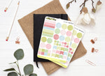 Planche Stickers Palette de Couleurs "Fleurs Sauvages" différentes formes géométriques - Printemps - Bullet Journal / Planner - Journaling
