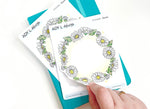 Sticker - "Daisies" : a flower wreath with watercolor colors (yellow, green) - Spring - Bujo monthly cover page - Bullet Journal & Planner