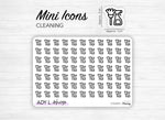 Planche de stickers mini icônes "ménage" - entretien, produits ménager, suivi - Mini icon - Planner stickers - Minimal - Bullet Journal