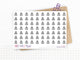 Mini icon stickers - Birthday Cake - Planner stickers - Minimal, functional stickers - Bullet Journal - Sticker sheet - 70 mini icons