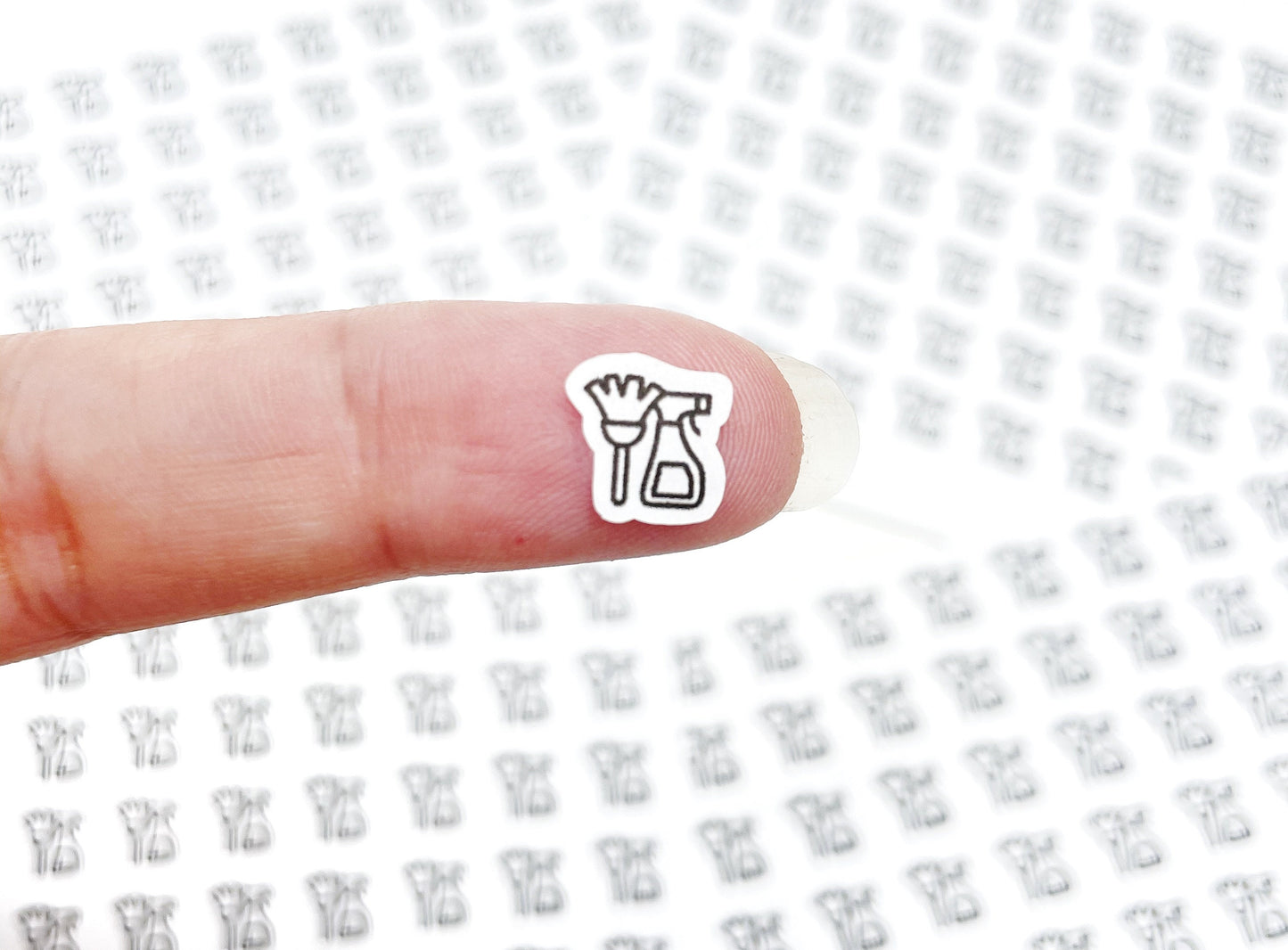 Mini icon stickers - Cleaning - Planner stickers - Minimal, functional stickers - Bullet Journal - Sticker sheet - 77 mini icons