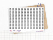Planche de stickers mini icônes "machine à laver" - lessive, ménage, lave-linge - Mini icon - Planner stickers - Minimal - Bullet Journal