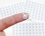 Planche de stickers mini icônes "courses" - Chariot de courses, caddie - Mini icon - Planner stickers - Minimal stickers - Bullet Journal